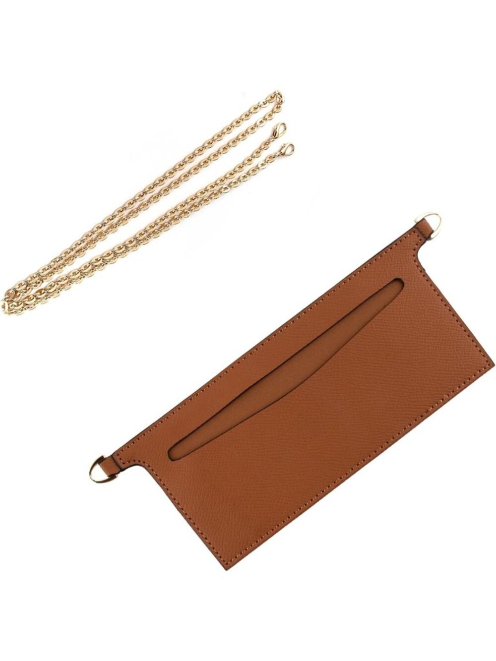 Purse Insert Organizer with Metal Chain, Handbag Divider & Pocket for Women